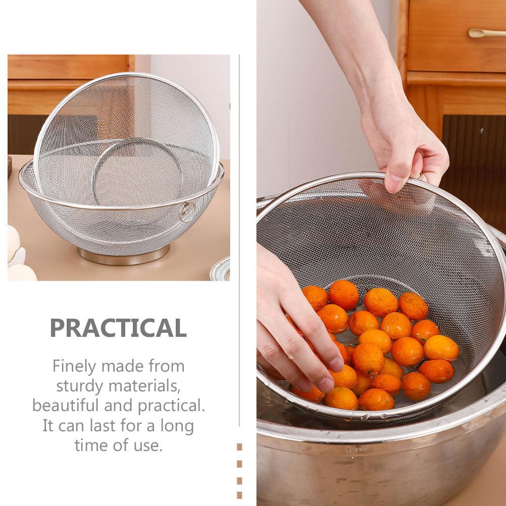 Stainless Steel Rice Mesh Strainer Strainer Mesh Draining Rice Strainer Washing Bowl Fine Strainers for Kitchen