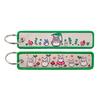 Anime Movie Embroidery Key Fobs White Dragon Key Tags Keychains for Motorcycles Cars Keyring Cosplay Accessories Fans Gifts