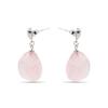 Boucles d'oreilles - ZOQOYI - Argent 925 - Rhodié - Quartz hydrothermal rose - Femme