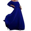 Robe été nouvelle mode femme vêtements européens et américains col Bardot jupe de plage jupe longue à franges grande amplitude