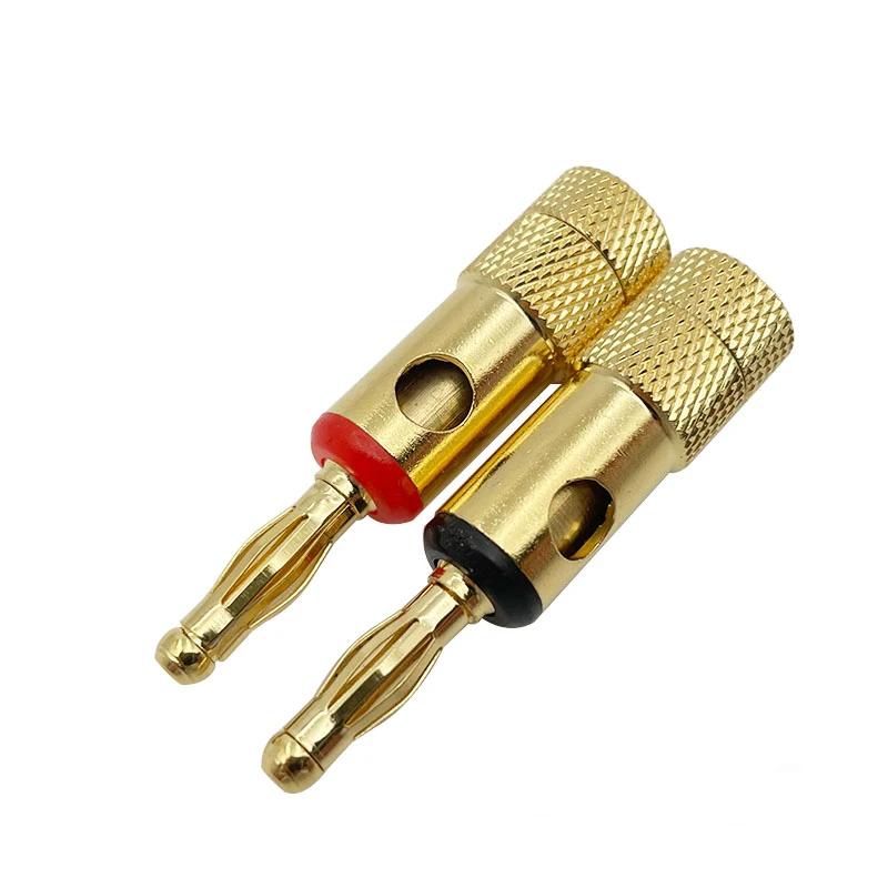 20pcs/Set 4mm Banana Plug Pure Copper Gold Plated Speaker Wire Amplifiers Audio Video Connectors