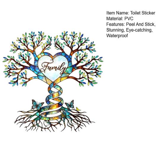 Tree of Life Toilet Cover Sticker Waterproof Toilet Lid Tank