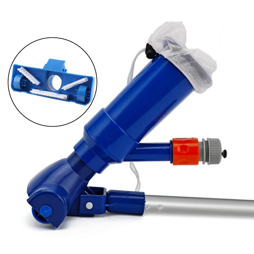 Swimming Pool Cleaning Kit Vacuum Cleaner Suction Head with Brushes Extendable Rod Mesh Bag