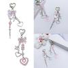 Elegant Bowknot Bead Heart Keyring Pendant Keychain Accessory Charm for Women