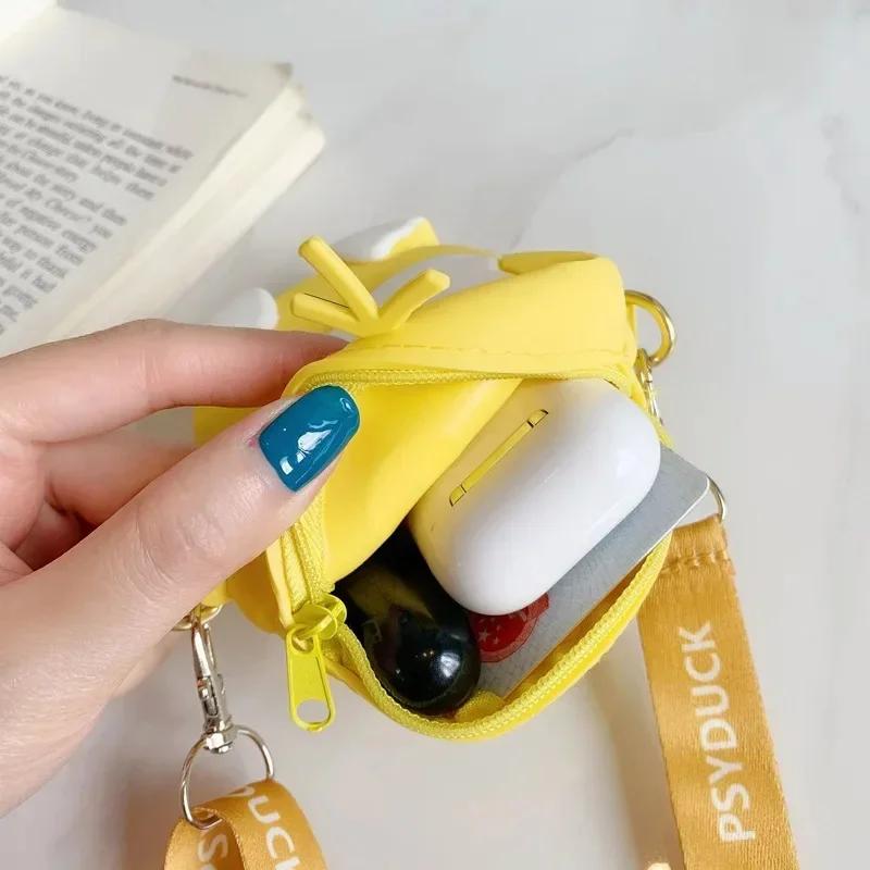 Anime Pikachu Lovely Fashion Bag Princess Small Storage Silicone Purse Messenger Cartoon Figures Model Toys Kids Gift