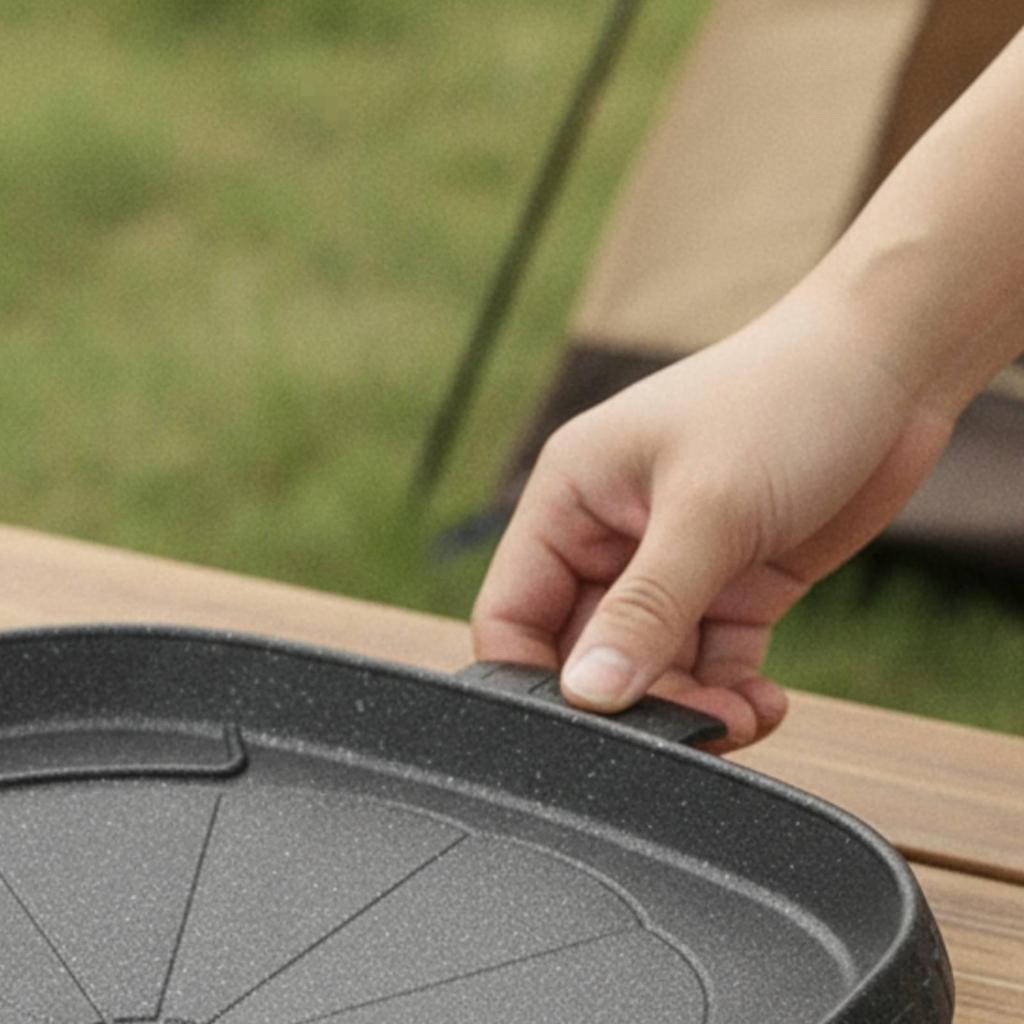 Grill Pan with Drain Hole No Square Nonstick Griddle for Home Cooks, Camp, Tabletop