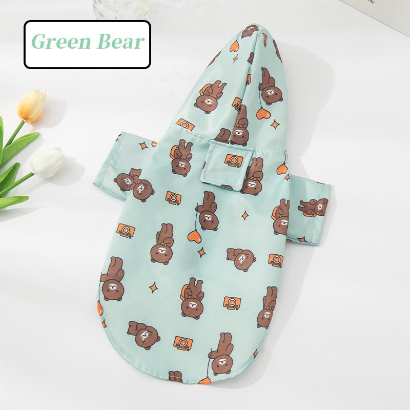 

Dog Raincoat Cartoon Printed for Small Dogs Waterproof Outdoor Coat Pet Clothes Poodle Puppy Pomeranian Raincoats Short Sleeve S