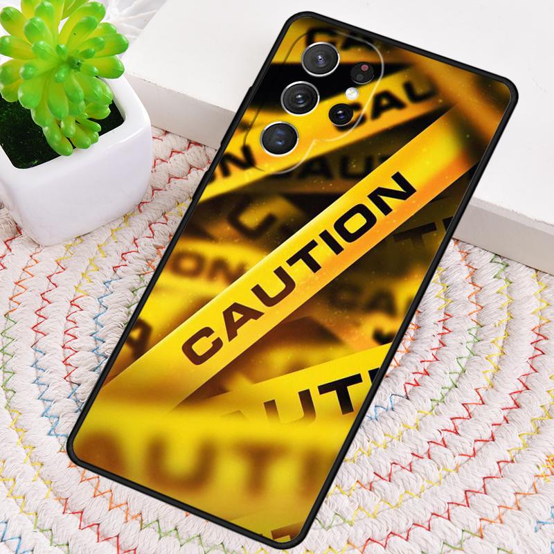 

Caution Yellow Phone Case for Samsung Galaxy note 10 pro S26 Ultra S23 S24 FE S25 S21 S22 PLUS shockproof Cove Galaxy S22 5G