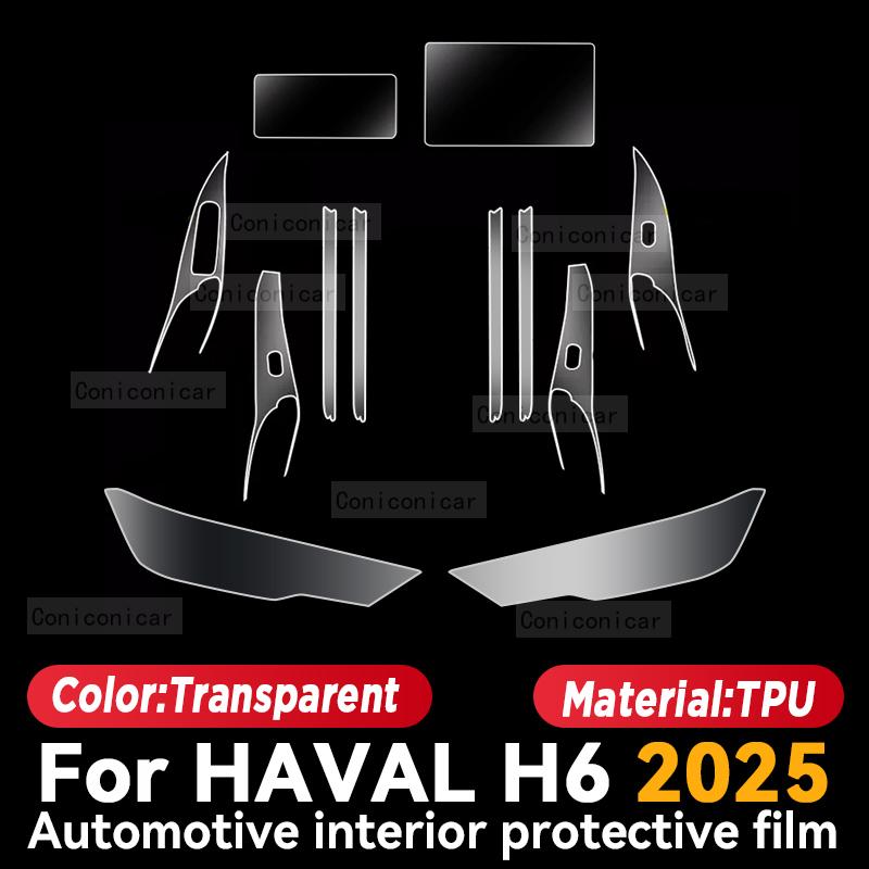 For GWM HAVAL H6 2025 Car Interior Center Console Instrument Protective Film Anti-scratch Sticker Accessories