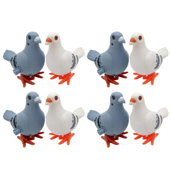 Yousheng 1/2/3/5/8/10Pcs Wind-up Pigeon Jumping Pigeon Spring Clockwork Toy Toddlers Boys Girls Educational Simulation Bird Walking Toy(Random Color)