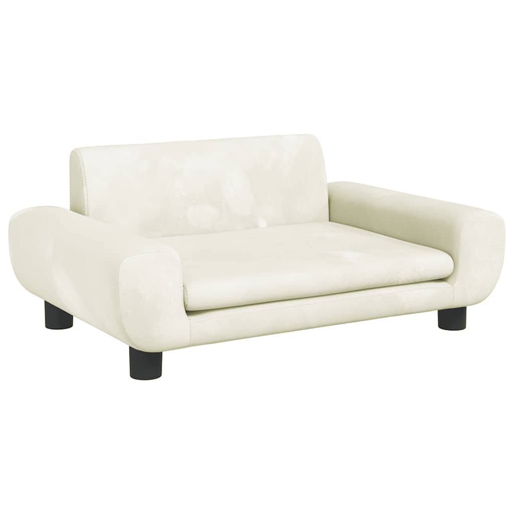 Kids Sofa Cream 70 x 45 x 33 cm Velvet