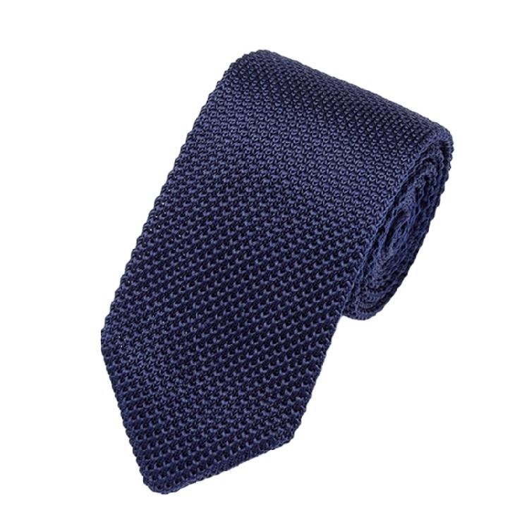 Solid Color Necktie Flexible Knitted Tie Easy Maintenances Polyester Fabric Neckwear for Work Holiday Formal Event