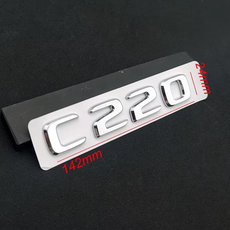 ABS Black Chrome Letters 3D Car Trunk Letters Badge For Mercedes Benz C 200 220 300 C200 C220 C300 C320 Logo Sticker Accessories AB1