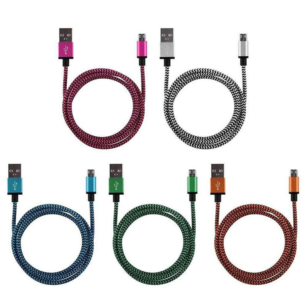 Android Micro Usb Charging Cable With Durable Nylon Braided Material For Smartphone Data Transfer And Fast Charging