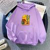 Women's Fleece Hoodie Hooded Top for Autumn and Winter Ladies Pattern Print Long Sleeve Pullover Sweatshirt