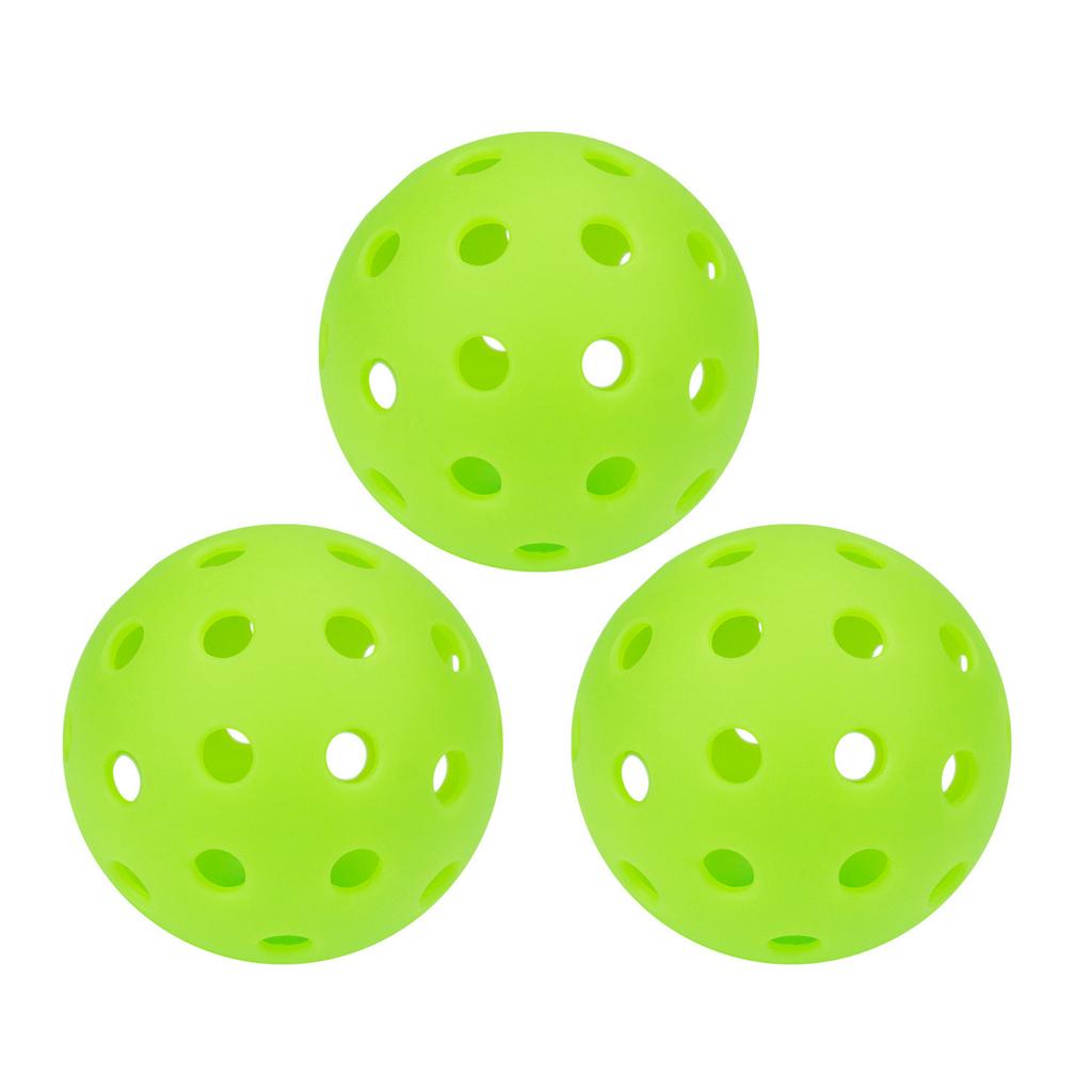 3Pcs/set Colorful Pickleball Ball 40 Holes Small Drilled Holes, Glow in The Dark Pickleballs Outdoor Picklebal Ball Set