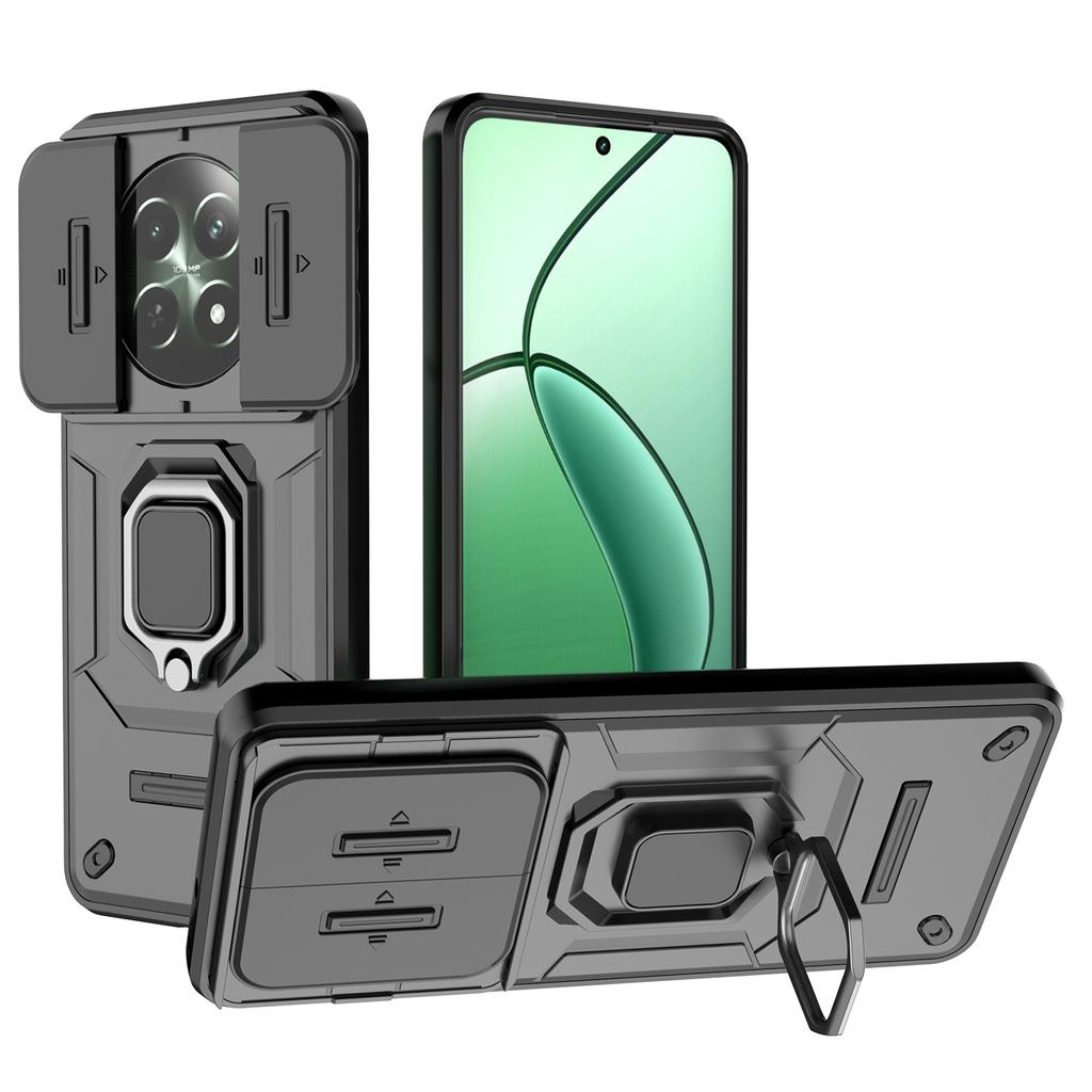 For Realme 12 5G Case PC+TPU Impact-Resistant Phone Cover with Slide Lens Protection
