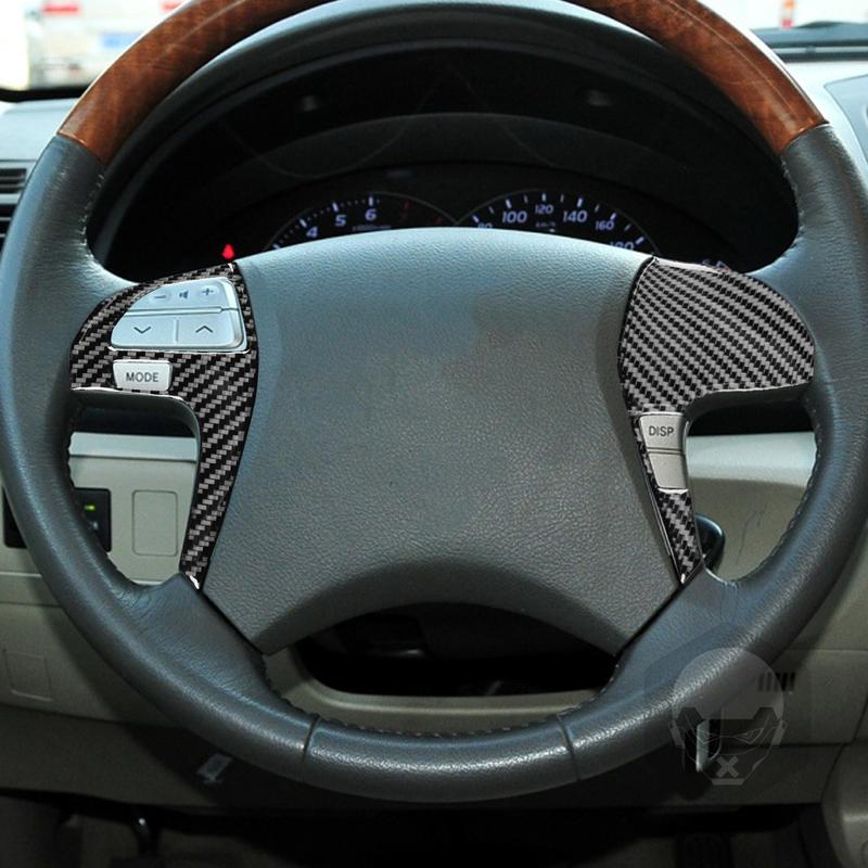 Real Carbon Fiber Car Accessories Steering Wheel Cover Soft Sticker For Toyota Camry 6th Gen XV40 06 2007 2008 2009 2010 2011