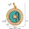 New Trendy Shining Space Sun Moon Star Charm Pendant, Gold Inlaid Cubic Zirconia Jewelry Necklace Bracelet Making Supply L44