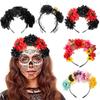 Simulated Flower&Skull Thin Side Headband Halloween Hair Hoop Fashion Women Wedding Party Photography Hairstyle Headwear