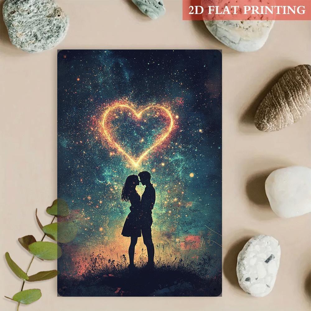 

Vintage Valentine s Day Metal Decorative Painting Gift for Couples Bedroom Living Room Cafe