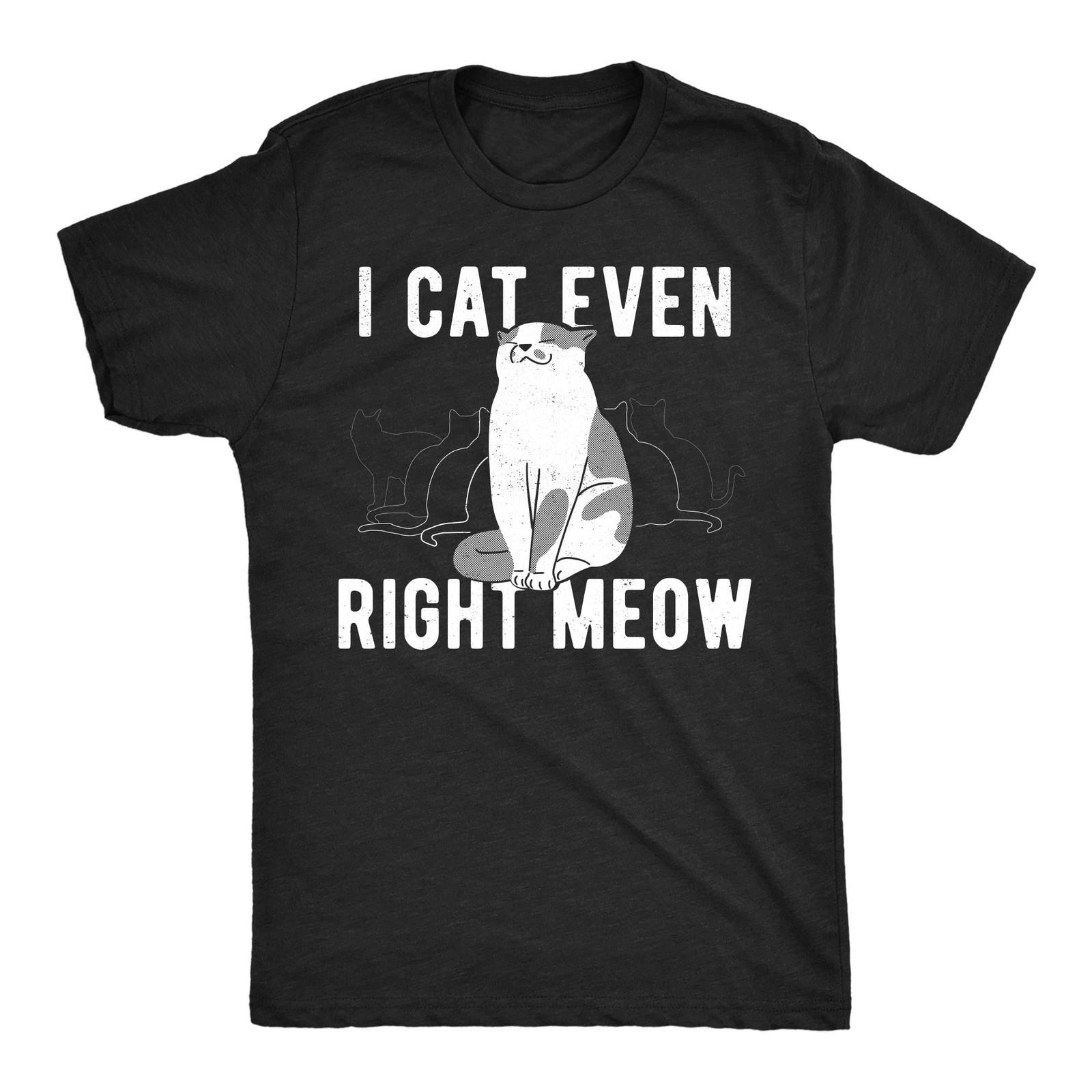 Mens Funny T Shirts I Cant Even Right Meow Sarcastic Cat Joke Tee For Men XL