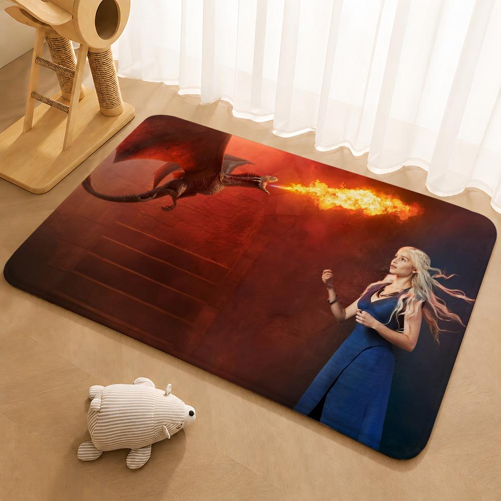 Popular TV series G-Game of T-Thrones Floor Mat Floor Mat Soft Flannel Non-Slip Door Rug for Living Room