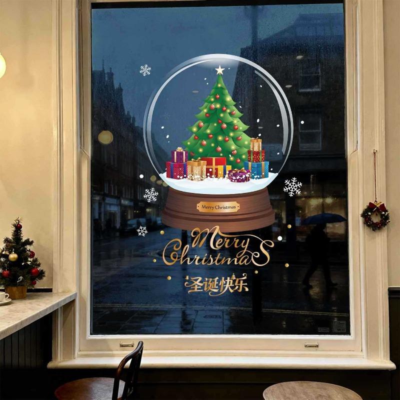 Christmas Crystal Display Case Static Electricity Window Stickers Christmas Decoration Creative Glass Stickers