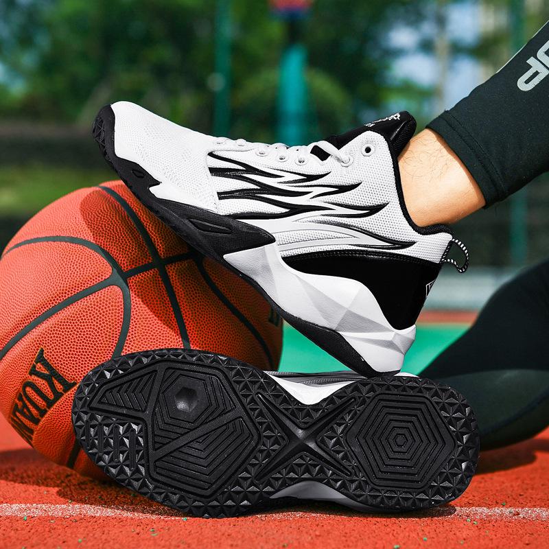 

Новые дышащие кроссовки для баскетбола из резинового материала с верхом из тканого полотна, повседневные высокие подростковые кроссовки-пара, нескользящие 36