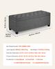Storage Ottoman Bench, Button-Tufted End of Bed Bench with Side Bags, Flip-up Upholstered Storage Chest with Metal Frame, Linen Bed Ottoman for Living