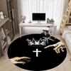 1pc King's Crown Chair Carpet for Office, Round Non-Slip Durable Large Size Office Carpet, Suitable for Office, Beautiful Decoration