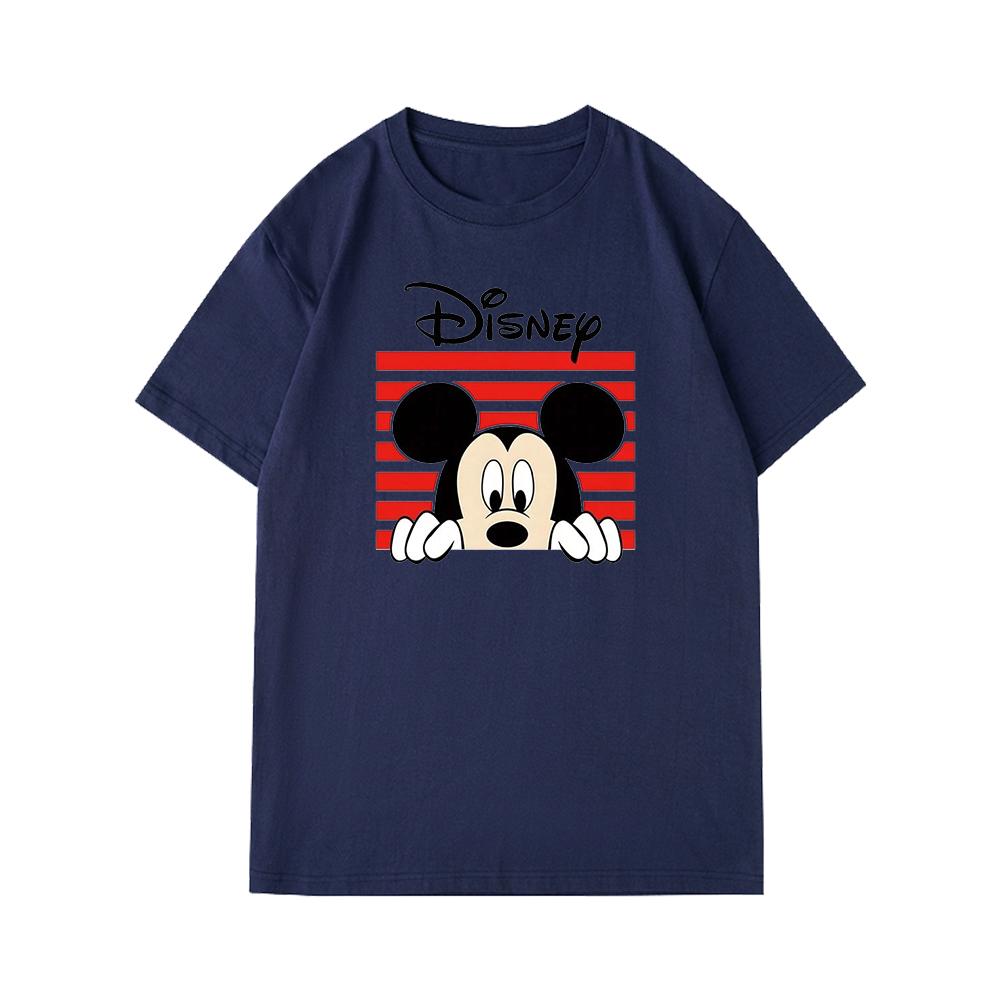Disney Mickey Mouse Cartoon Print Short Sleeve Casual T-Shirt For Men Summer Fashion Hip Hop Streetwear Unisex Couples Clothing