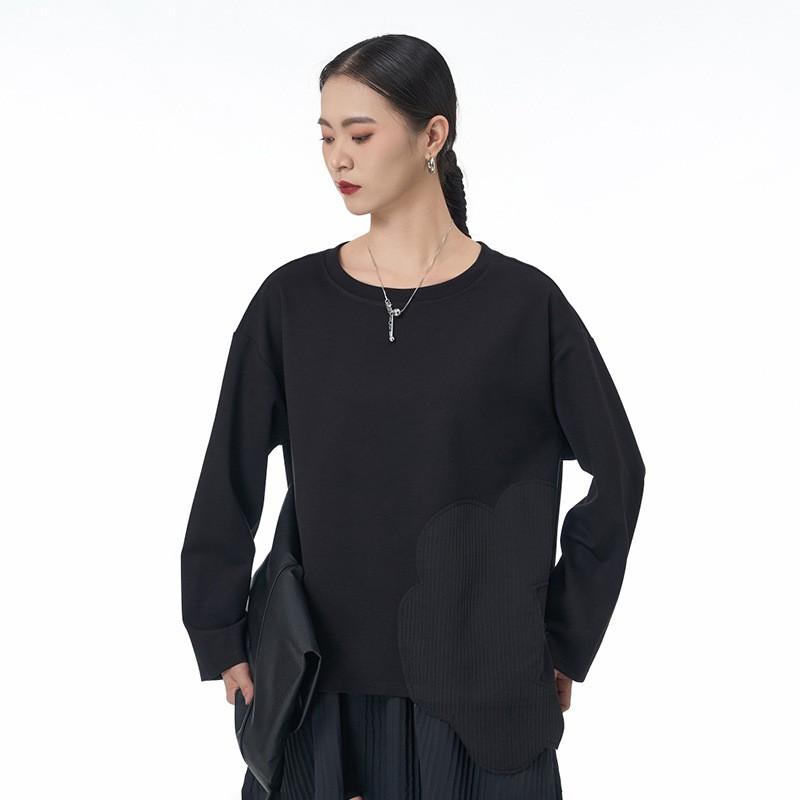 Oversized Plus Size Womens Loose Fit Cotton Nylon Blend Hoodie With Patchwork Detail Streetwear Top