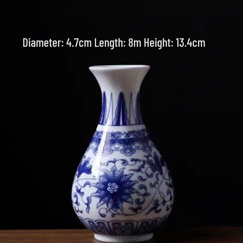 Antique Blue and White Chinese Porcelain Vase - European & American Handicraft for Flower Arrangements