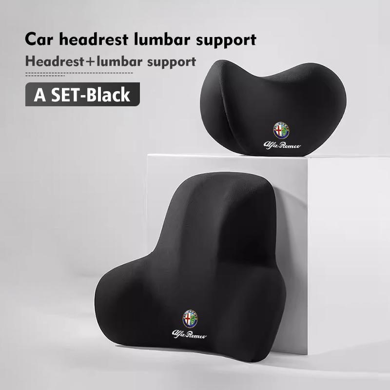 NPSBC1 For Alfa Romeo Car Driver Seat Headrest Lumbar Support Pad Neck Pillow Interior Accessories For Alfa Romeo Giulia 147 Mito 156 1