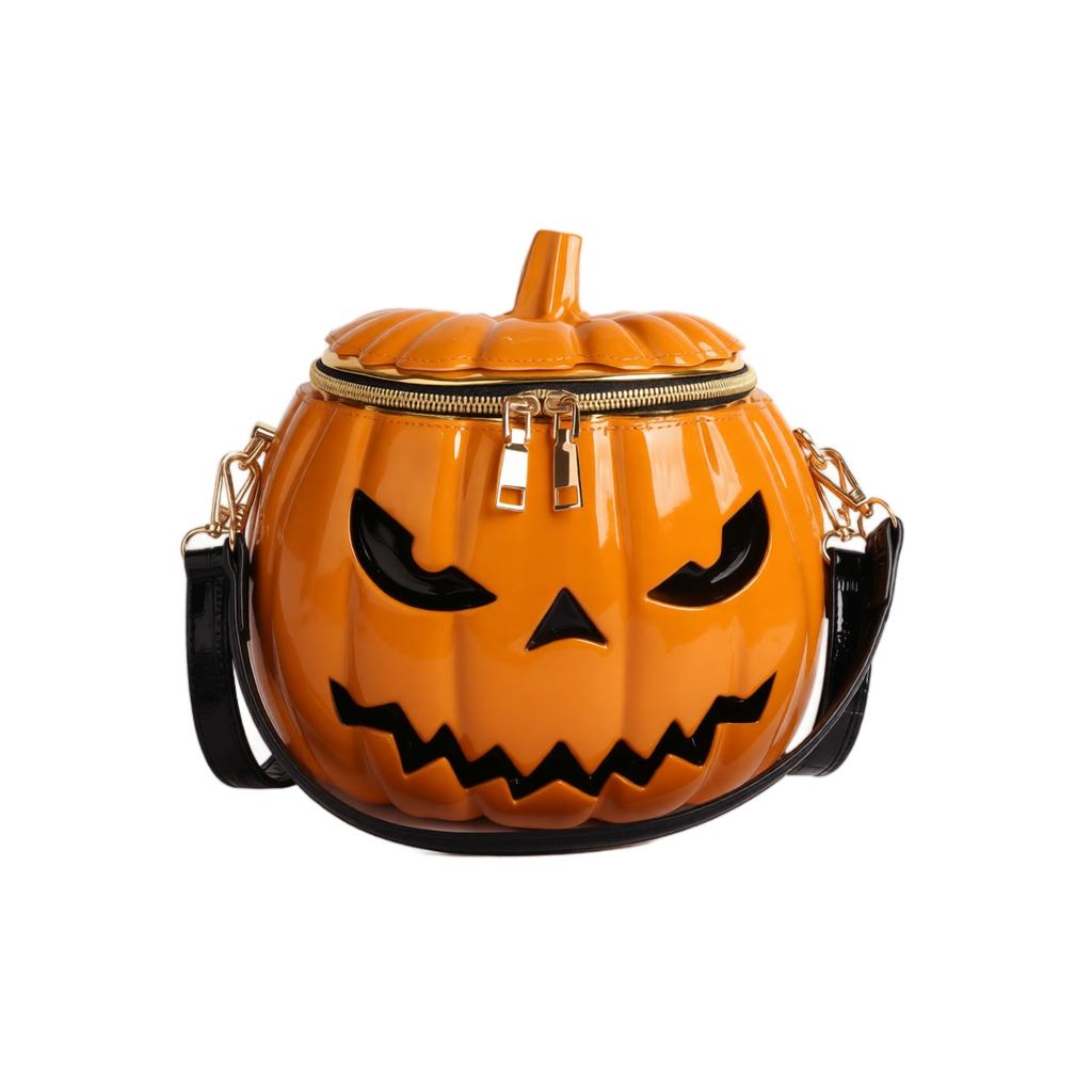 Halloween Pumpkin Shaped Crossbody Bag Funny Shoulder Purse for Women Costume Party