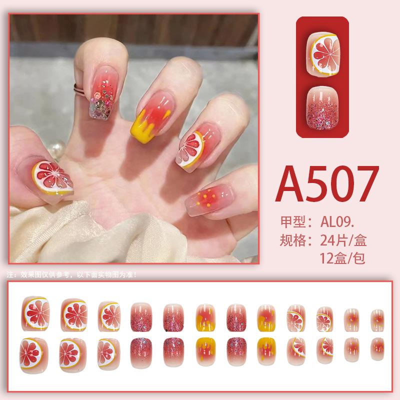 Manicure Sheet, Fake Nails, Finished Product, Simple Lemon Ice Style Manicure, Hair Change, Wearing Nails