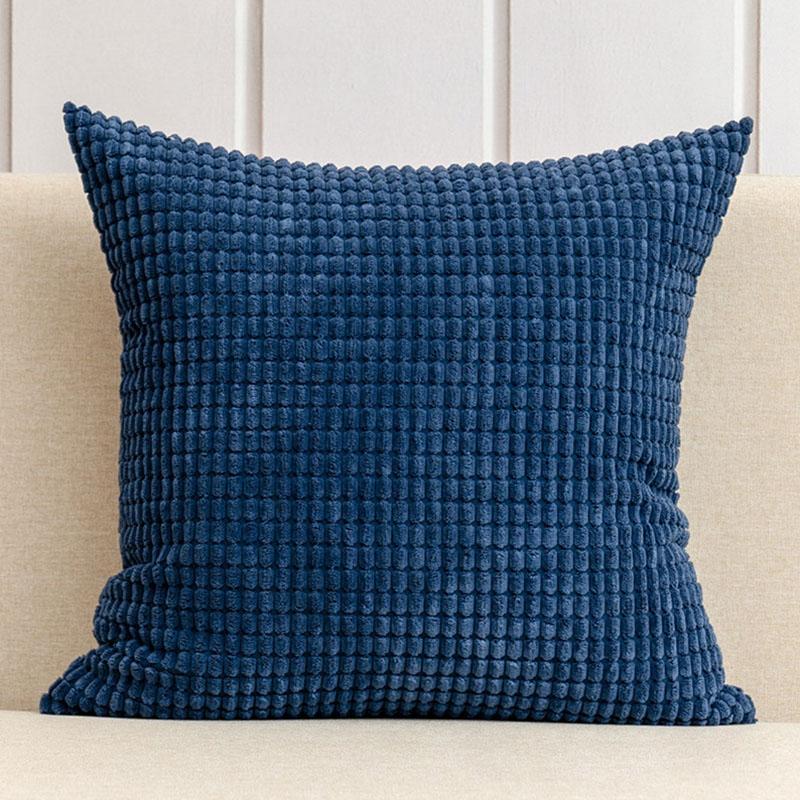 Corduroy Pillowcover Solid Color Thick Square Corn Grain Texture Cushion Covers Household Sofa Ornamental Throw Pillow Case 45*45Cm