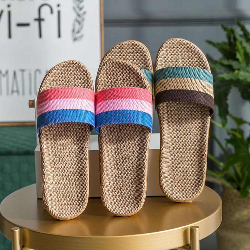 Linen Shoes, Slippers, Thick-soled Straw Sandals, Indoor
