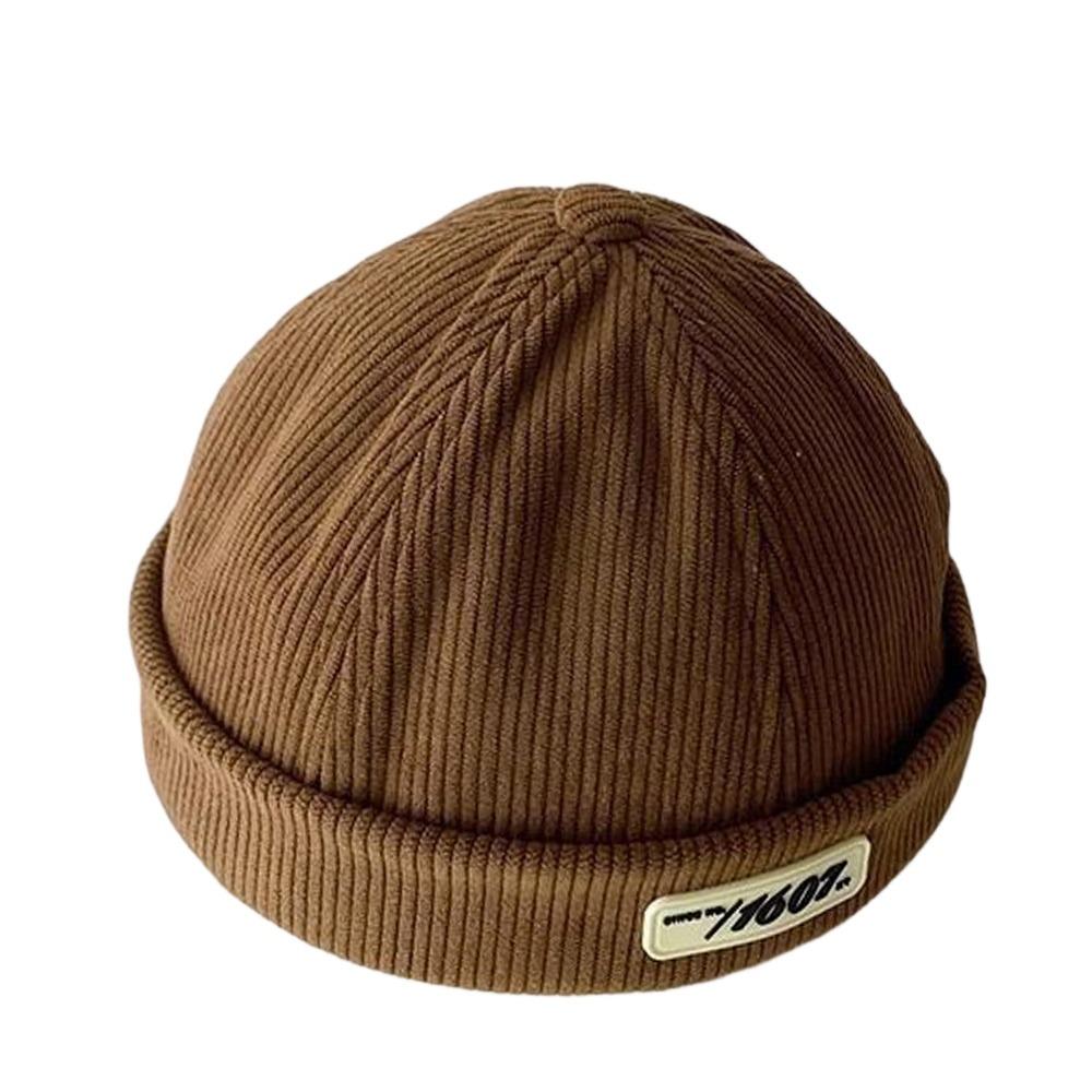 Letter Embroidered Baby Brimless Hat Spring Autumn Landlord Cap Fashion Children Melon Beanie Kids
