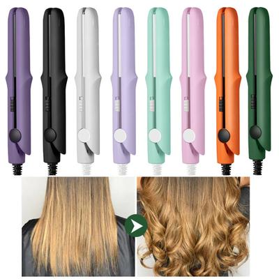 Mini Dual Purpose Curling Iron 2-In-1 Curling Wand Flat Iron Hair Straightener Curler Fast Heating Portable Travel Women Short Long