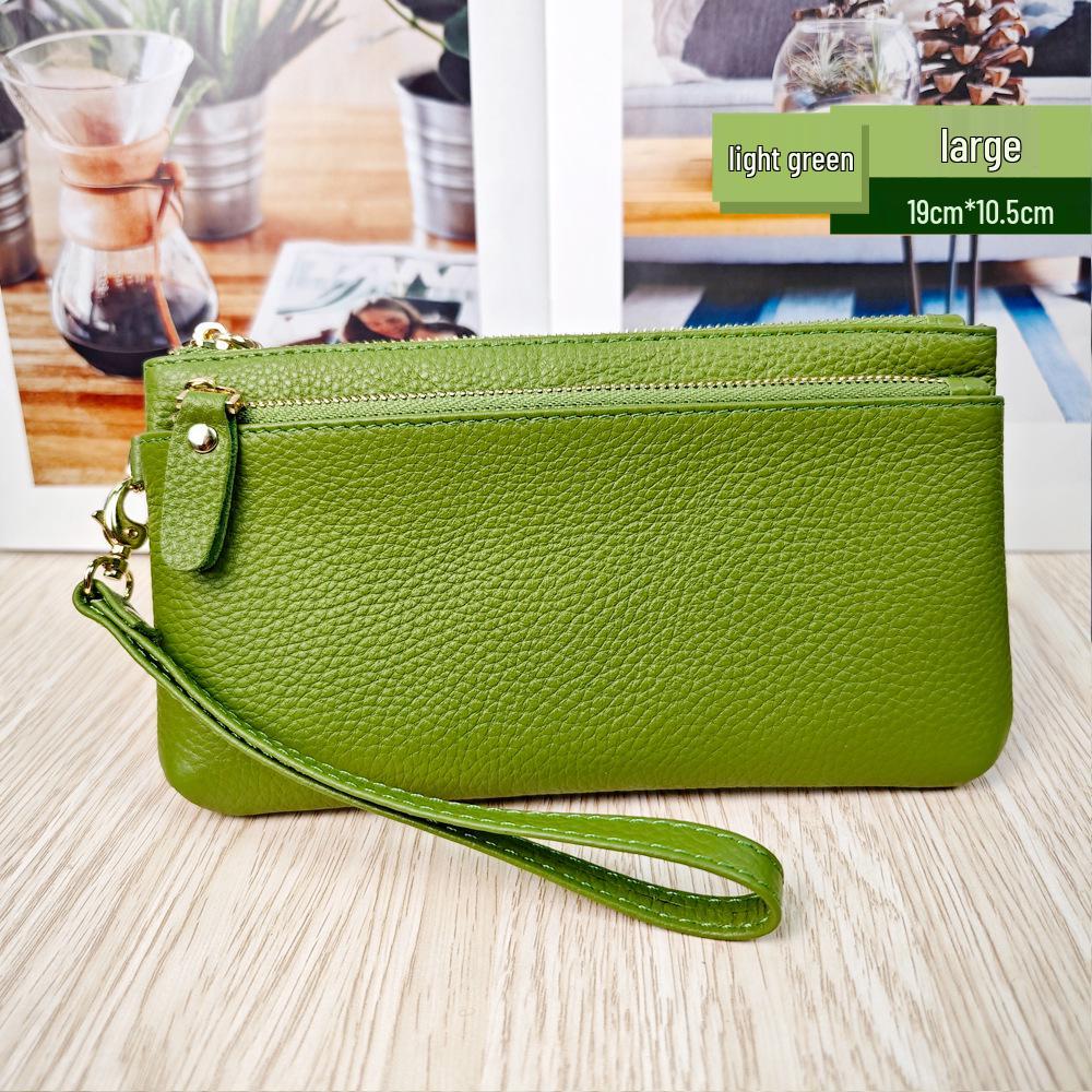 Korean Style Genuine Leather Multi-Functional Women's Wristlet Clutch Wallet