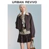 Women's Vintage Contrast Collar Embroidered Cotton Jacket