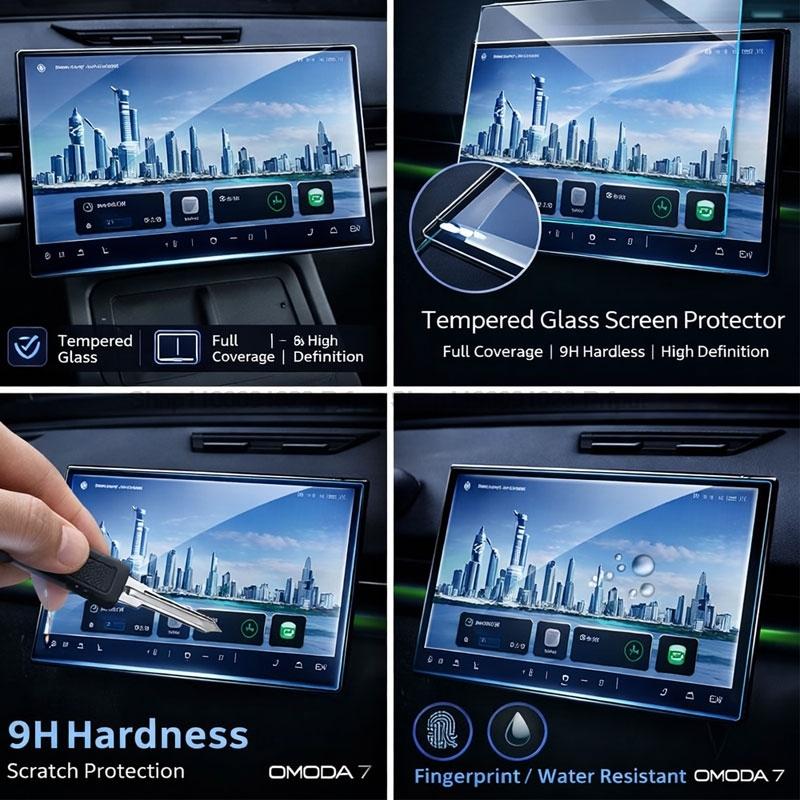 Tempered glass screen protector film For OMODA 7 C7 2025 2026 15.6 inch Car GPS Navigation Center Touch and 8.8 inch trument