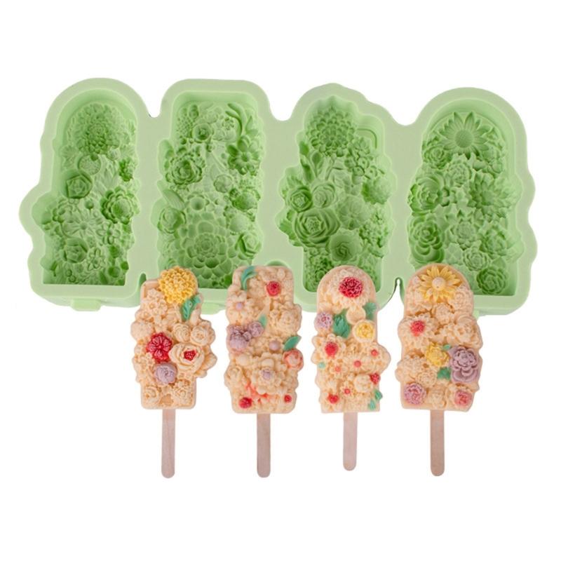 Flower Silicone Mold Ices Ices Cream Mold Tray Easy to Clean