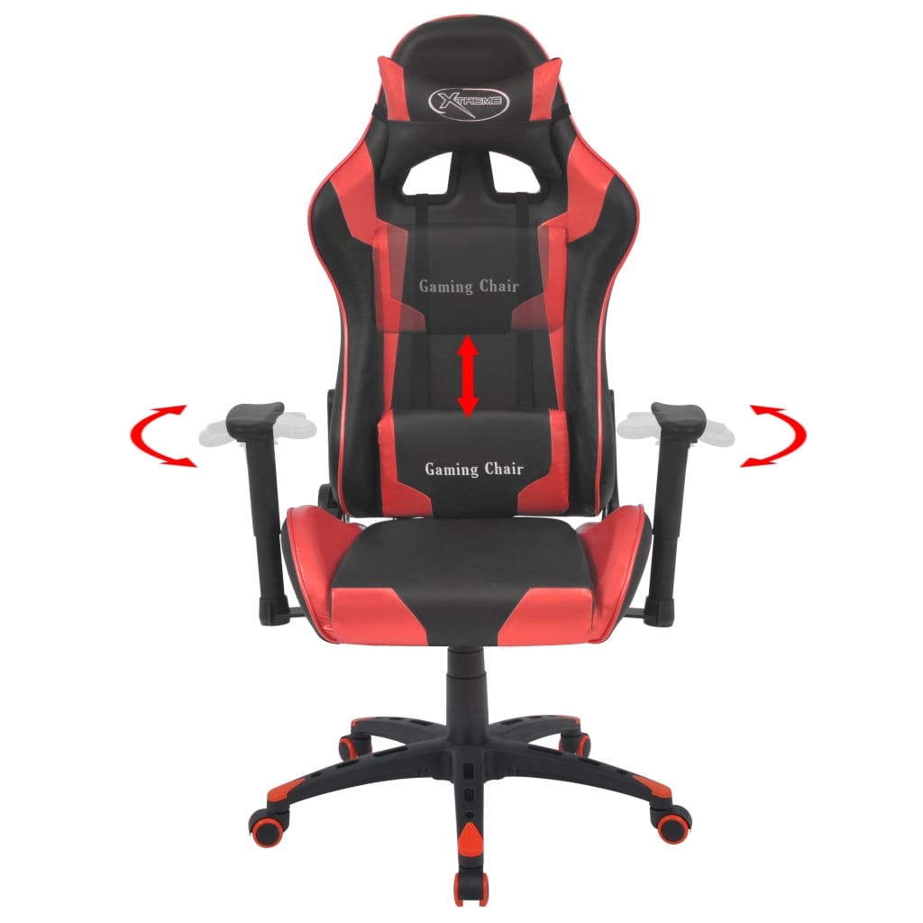 Office Chair Gaming Chair Reclining Faux Leather Red