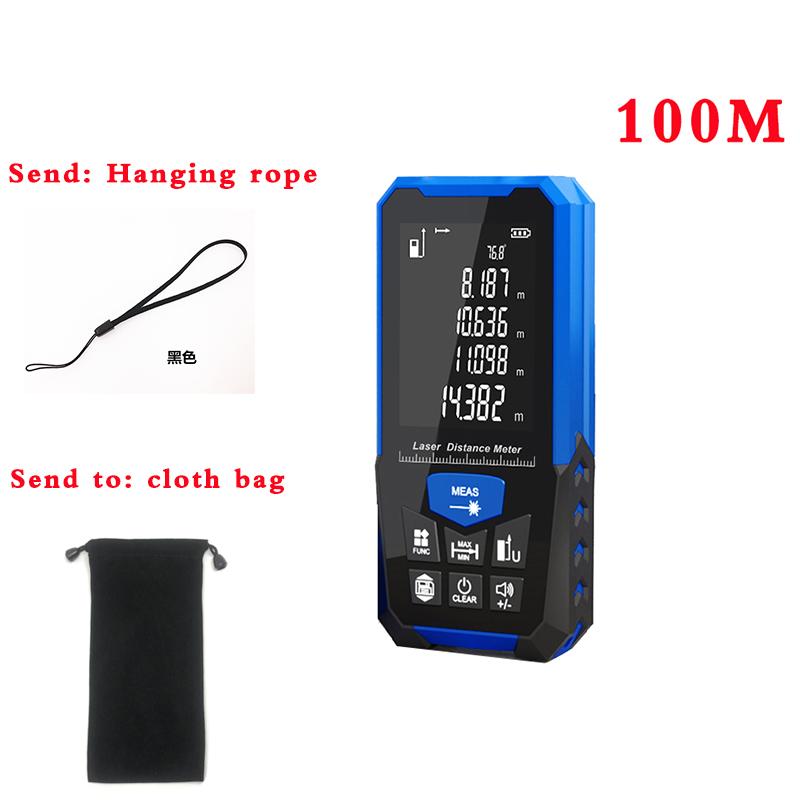 Laser Rangefinder Tape Measure Tool Distance Meter With Angle Function Bicolor Soft Adhesive  Measuring Distance 50/100 M