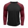 T-shirt casual da uomo a maniche lunghe raglan, vestibilità larga