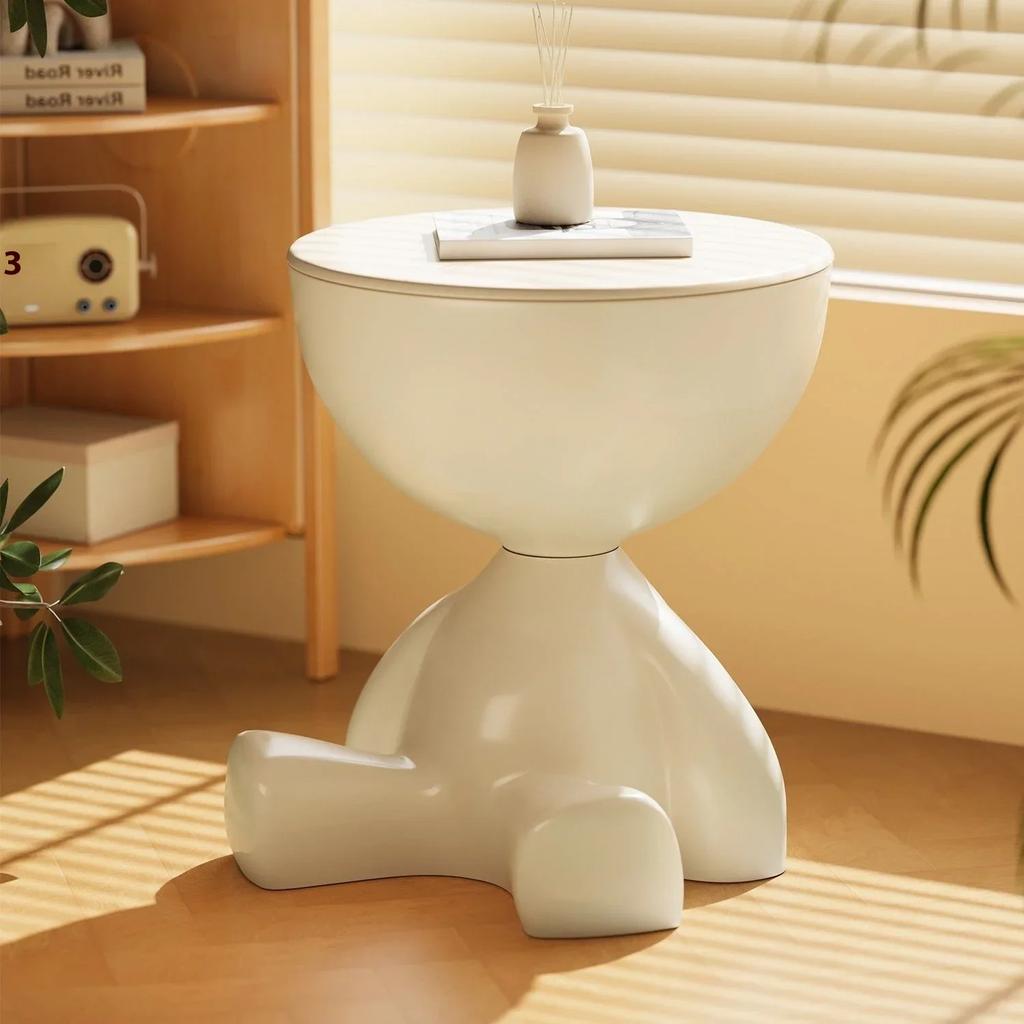 Kreativer Couchtisch Creme Couchtisch Sofa Creme Stil Wohnzimmer Sofa Kunststoff Beistelltisch beweglicher runder Tisch Ecke