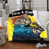 1pc Cat Bandana Blanket Lightweight Flannel Blanket Throw Blanket For Sofa, Bed, Travel, Camping, Livingroom, Office, Couch, Chair, And Bed yy25101517